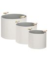Set of 3 Baskets ARAM Faux Leather Off-White