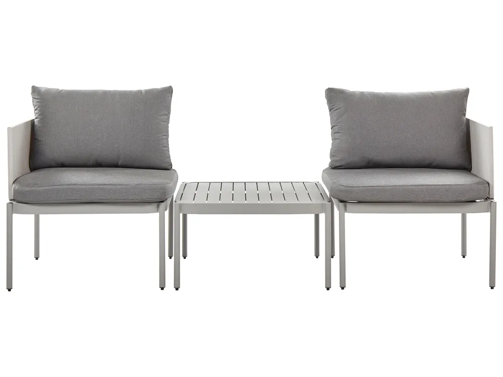 Garden Lounge Set with Table 2 Seater TERRACINA Metal Light Grey
