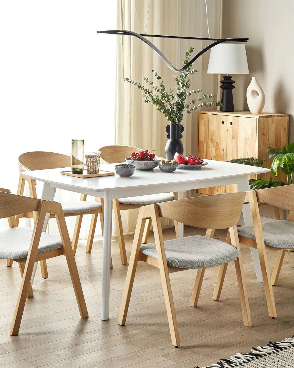 Set of 2 Dining Chairs YUBA Wood Light Grey_850786