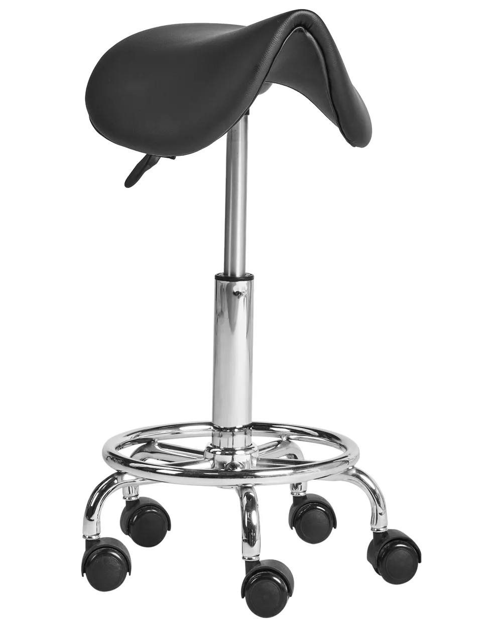 Saddle Stool DUMONT Faux Leather Black