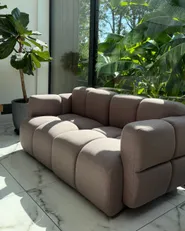 Modular Sofa 2 Seater MAKSABERG Fabric Taupe_1174034
