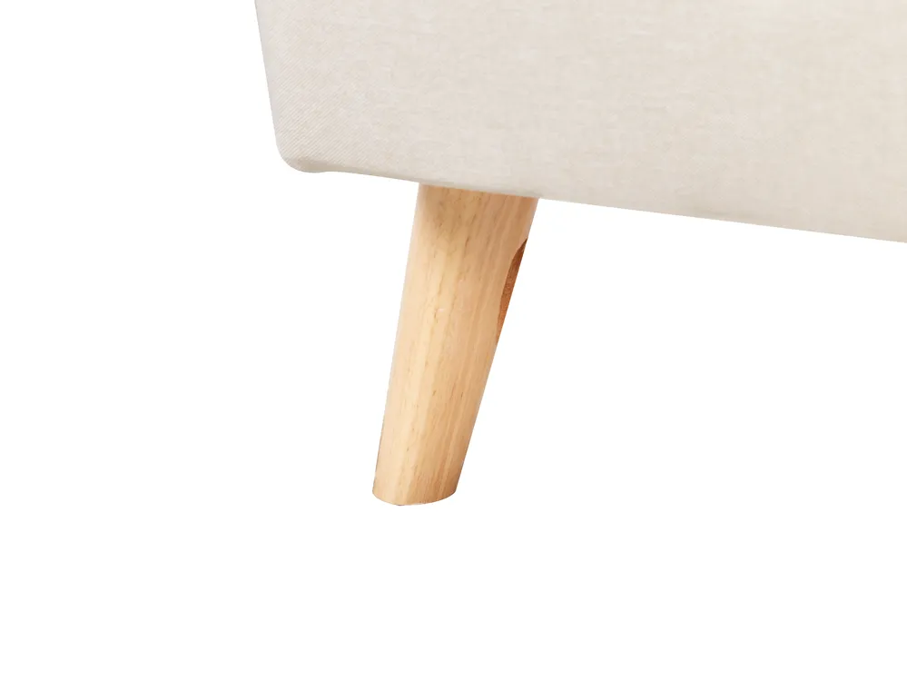 Bed Faux Linen RENNES 90 x 200 cm (EU Single) Light Beige_924485