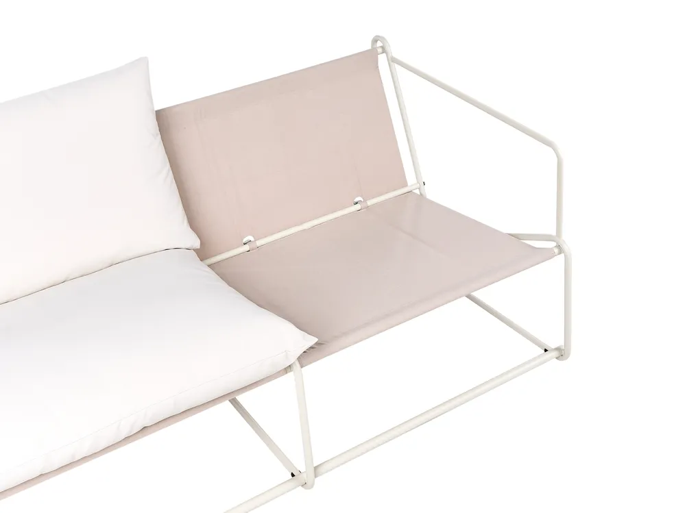 Garden Sofa Set 3 Seater PONTE Metal Light Beige_1013378