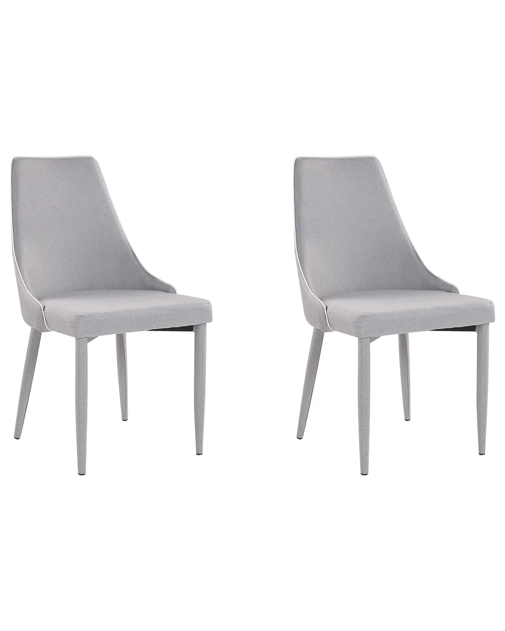 Set of 2 Dining Chairs CAMINO Fabric Light Grey