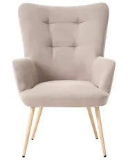 Öronlappsfåtölj VEJLE med fotpall Beige_912961