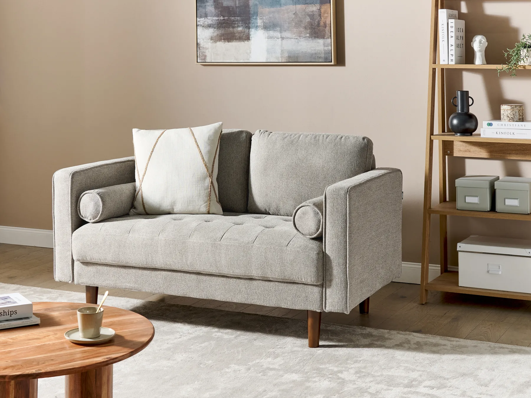 Sofa 2 Seater NURMO Fabric Taupe_896354