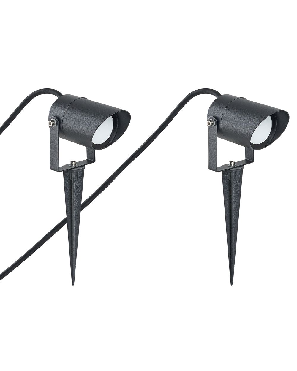 Set med 2 trädgårdsspotlights med markspett LUSSA LED Svart