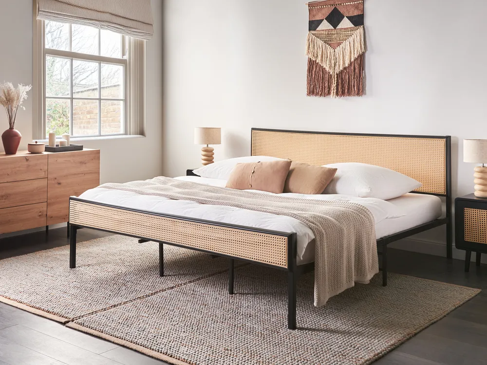 Säng med lamellram Konstrotting AVANTON 180 x 200 cm Svart