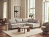 Corner Sofa Bed 3 Seater KOGE with Storage Fabric Beige Left Hand