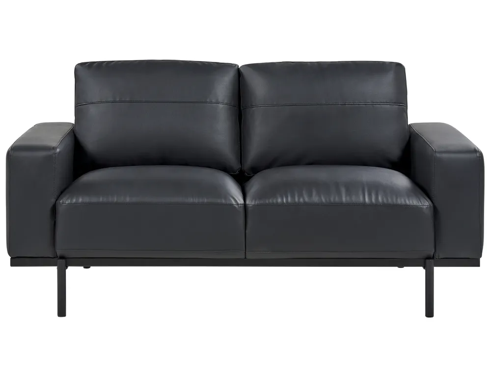 Sofa 2 Seater SOVIK Faux Leather Black