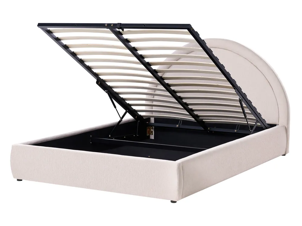 Ottoman Bed MOUZON Fabric Light Beige 140 x 200 cm (EU Double)_1019465
