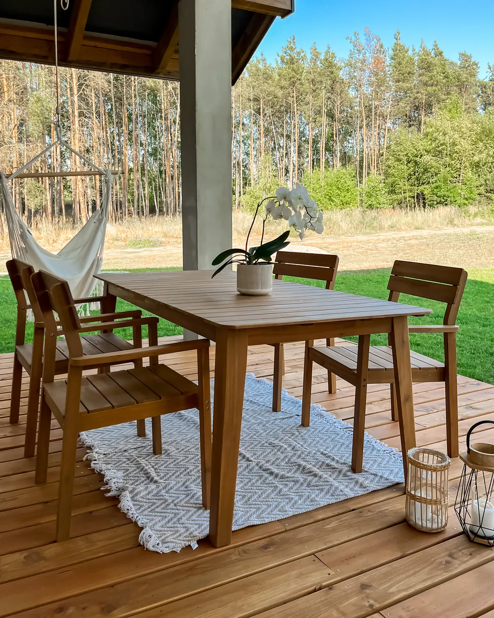 Set of 4 Garden Chairs FORNELLI Acacia Wood Brown_885988