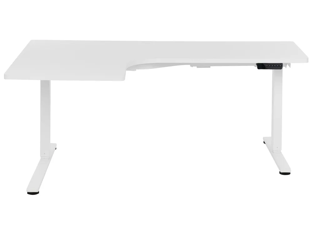 Kulmatyöpöytä sähkösäädettävä DESTINES 160 cm 109 cm Valkoinen Vasen_927744