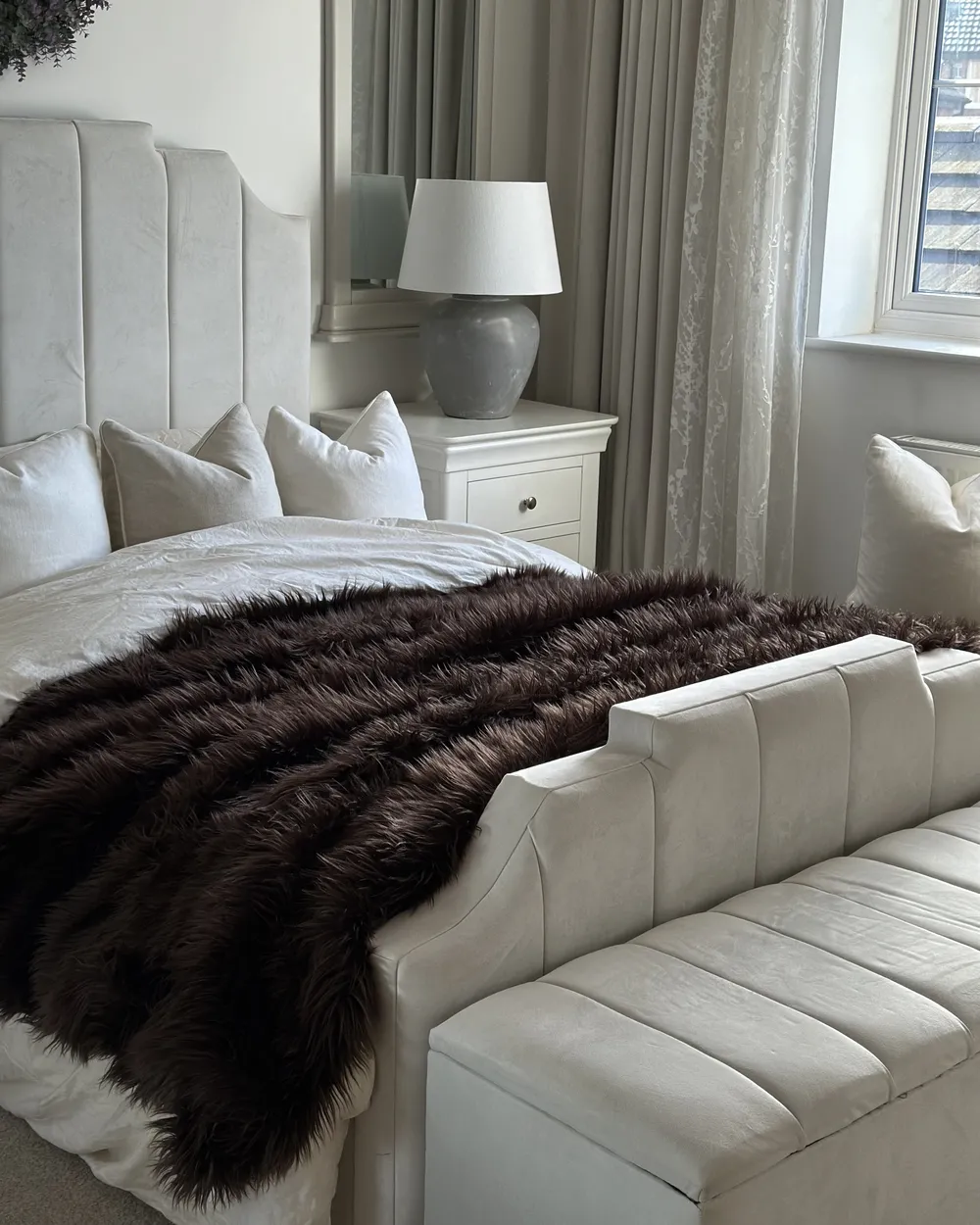 Bedspread DELICE 200 x 220 cm Brown_908680