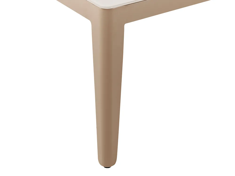 Garden Corner Sofa with Table 6 Seater RIMA III Modular Metal Light Beige Left Hand_918157