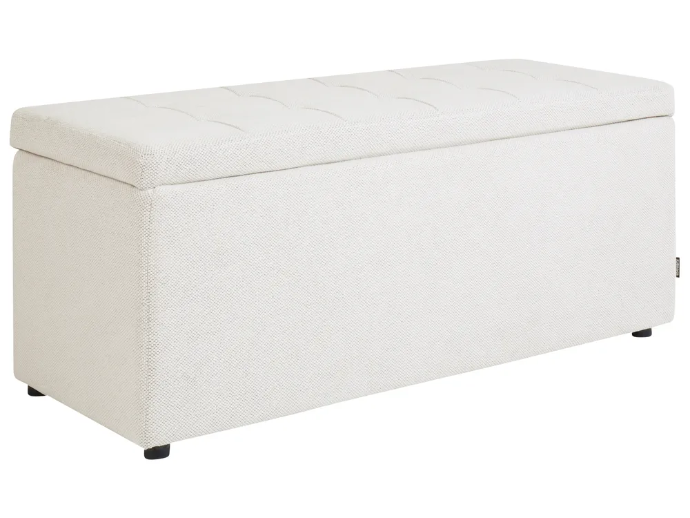 Storage Ottoman OREM Fabric Off-White
