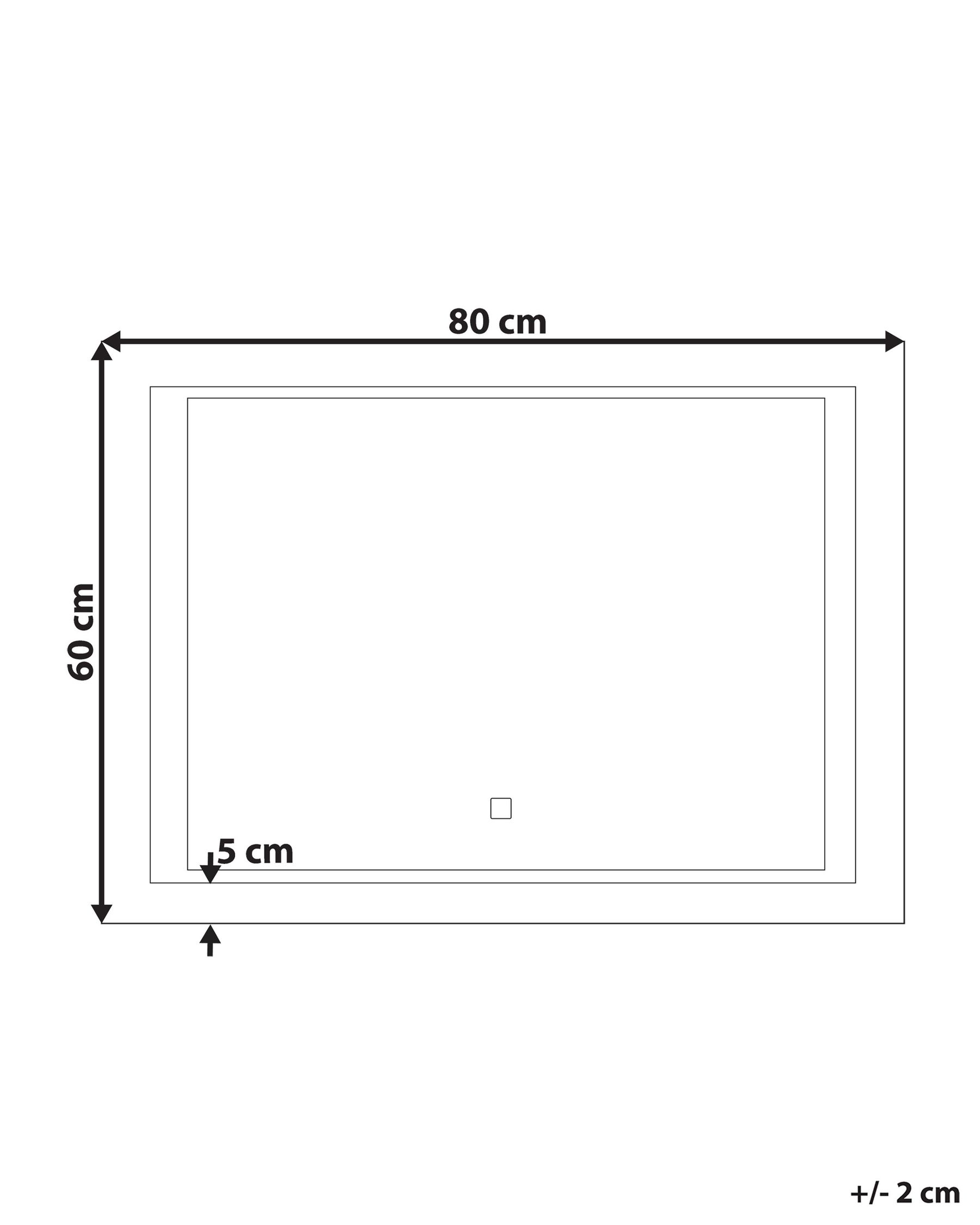 LED Bathroom Mirror EYRE 80 cm 60 cm Silver_748420