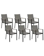 Set of 6 Garden Chairs BUSSETO Metal Black_841748
