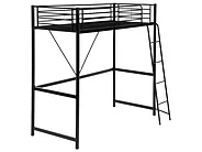 High Sleeper Bed CHASSORS 90 x 200 cm (EU Single) Black_1136607