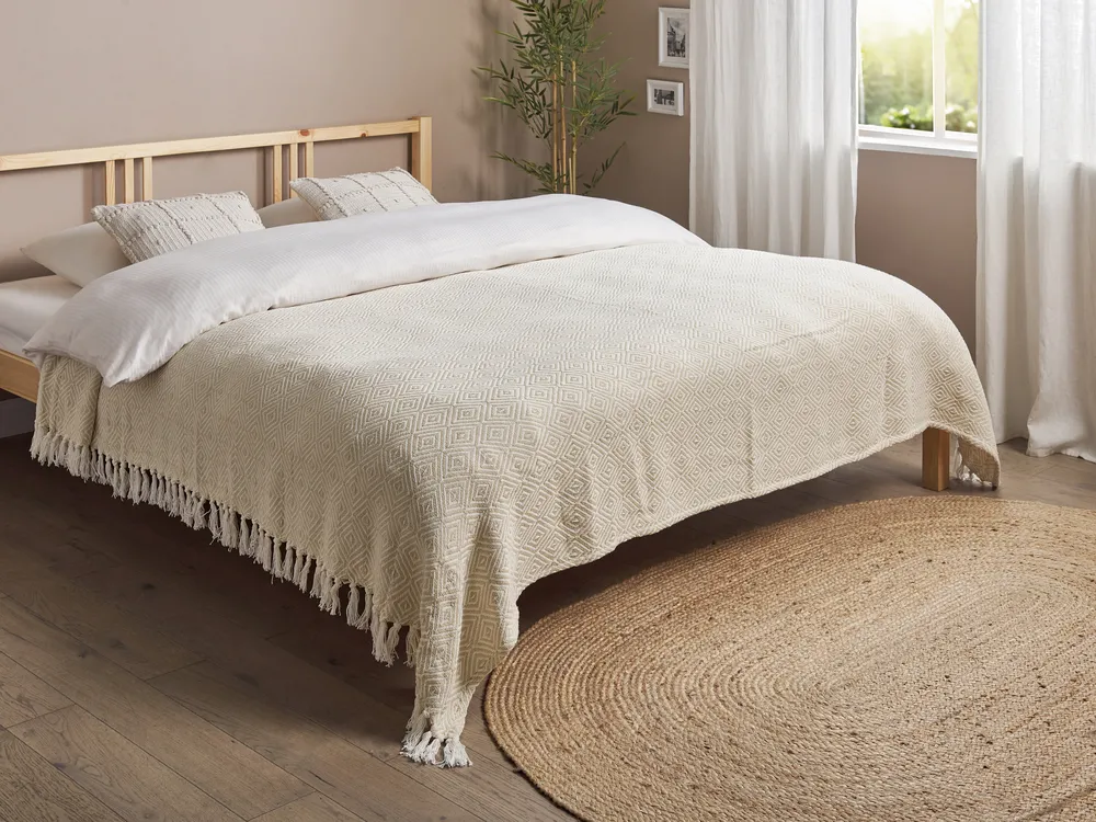 Bedspread TOUTLI Cotton 200 x 220 cm Light Beige