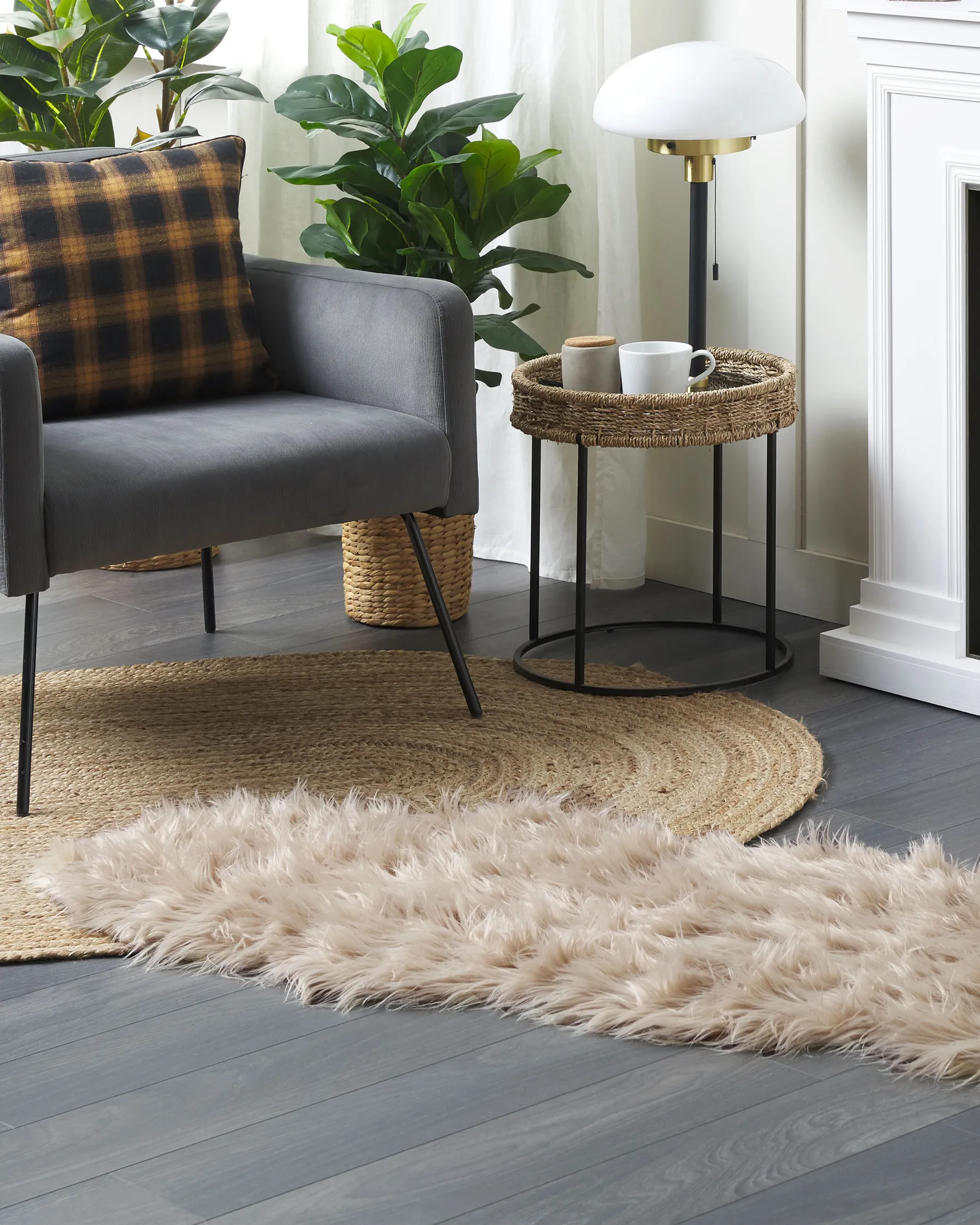 Fuskpälsmatta MAMUNGARI Sandbeige 60 x 180 cm_826454