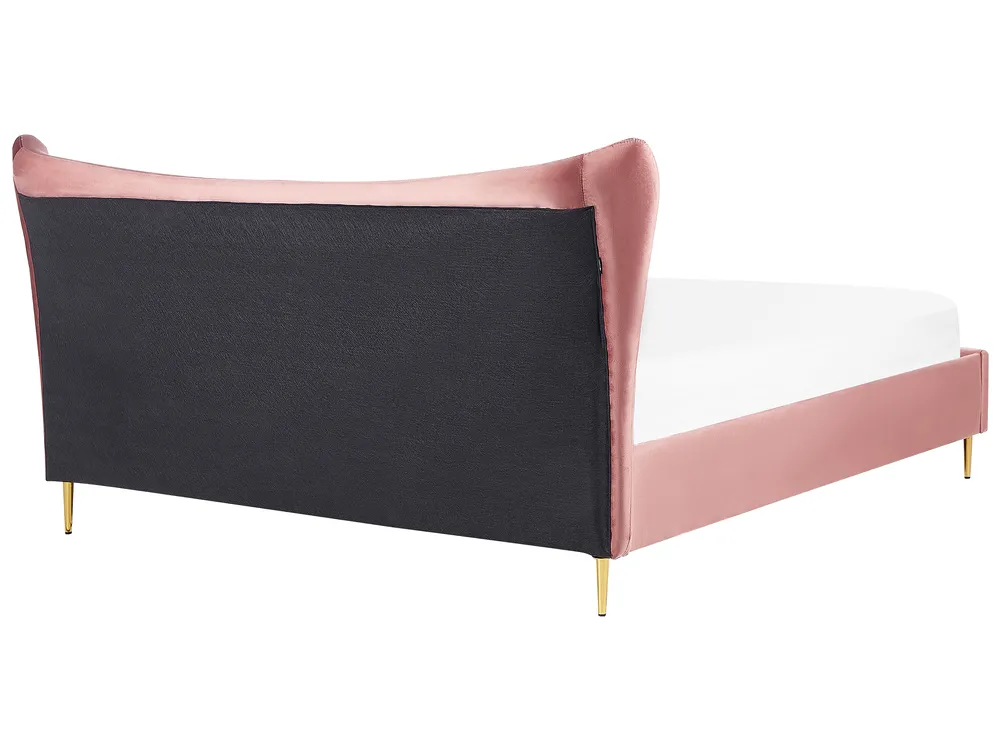 Bed Velvet CHALEIX 180 x 200 cm (EU Super King) Peach Pink_857024
