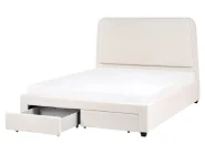 Bed with Storage Drawers SARDENT Boucle Off-White 160 x 200 cm (EU King Size)_1009107