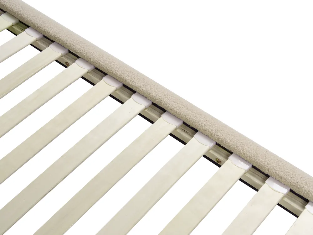 Bed Boucle SOULISSE 160 x 200 cm (EU King Size) Beige_1129721