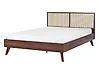 Bed Rattan MONPAZIER 140 x 200 cm (EU Double) Dark Brown