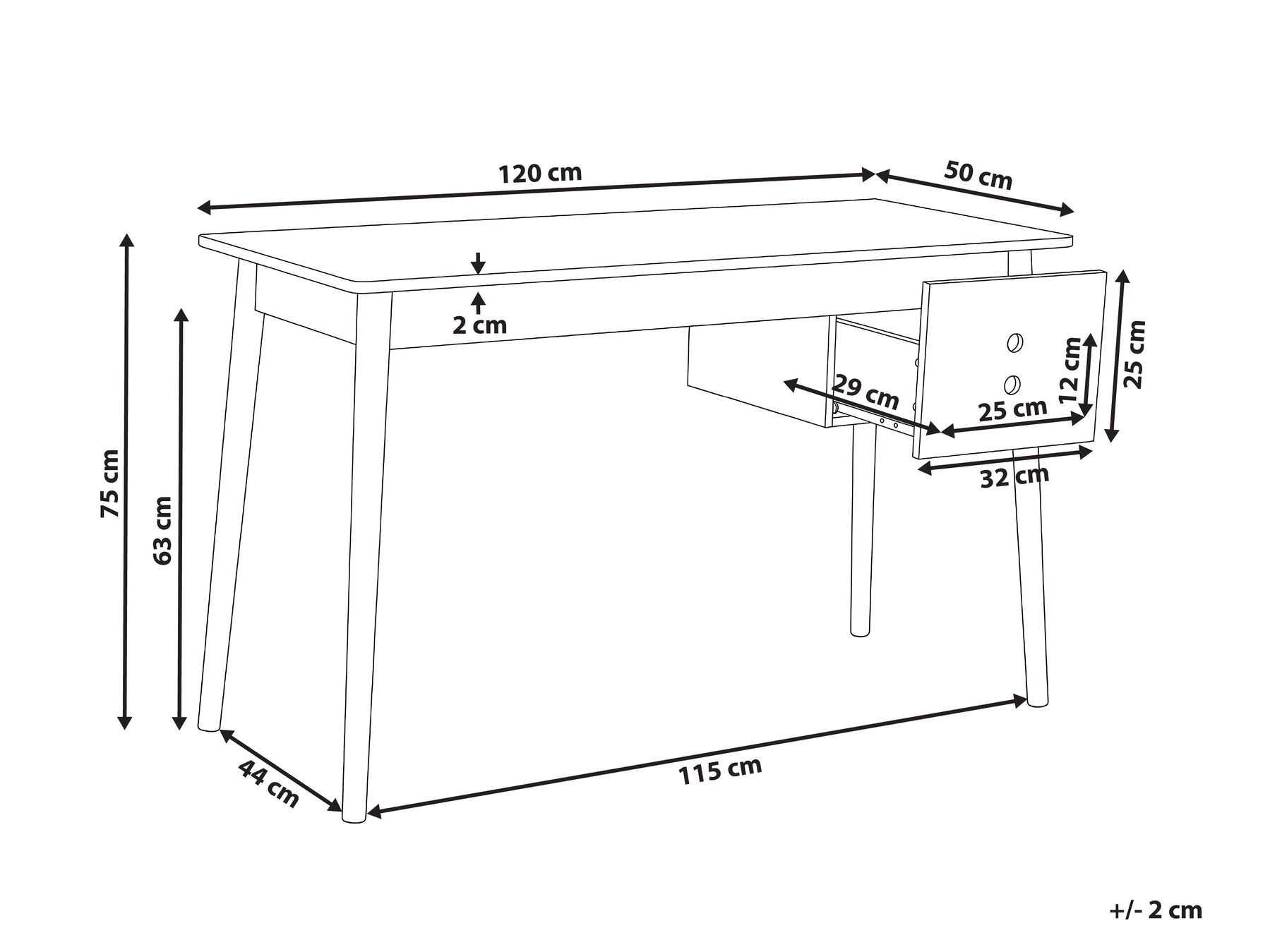 Työpöytä FENESTRA 120 cm 50 cm Vaaleanruskea/valkoinen_1068881