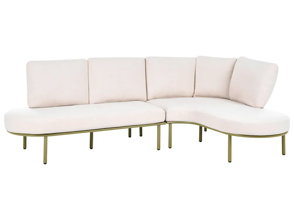Garden Sofa with Table 4 Seater POLLINA Metal Green_1079010