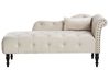 Right-Hand Chaise Longue IVRY Velvet Light Beige