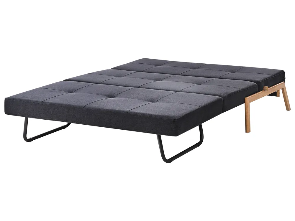 Sofa Bed 2 Seater EDLAND Fabric Black_798418