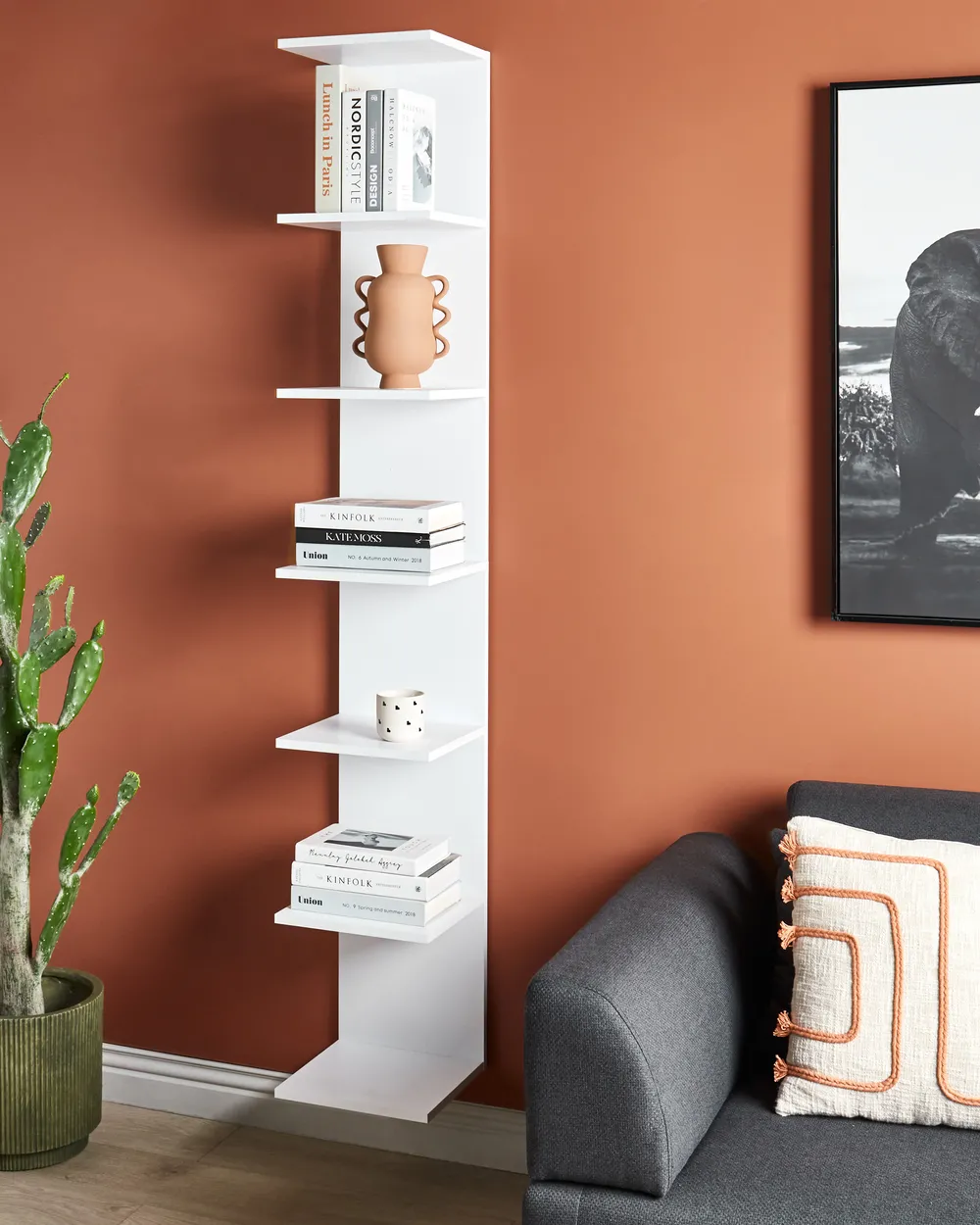 Wall Bookshelf ESTON 190 cm White