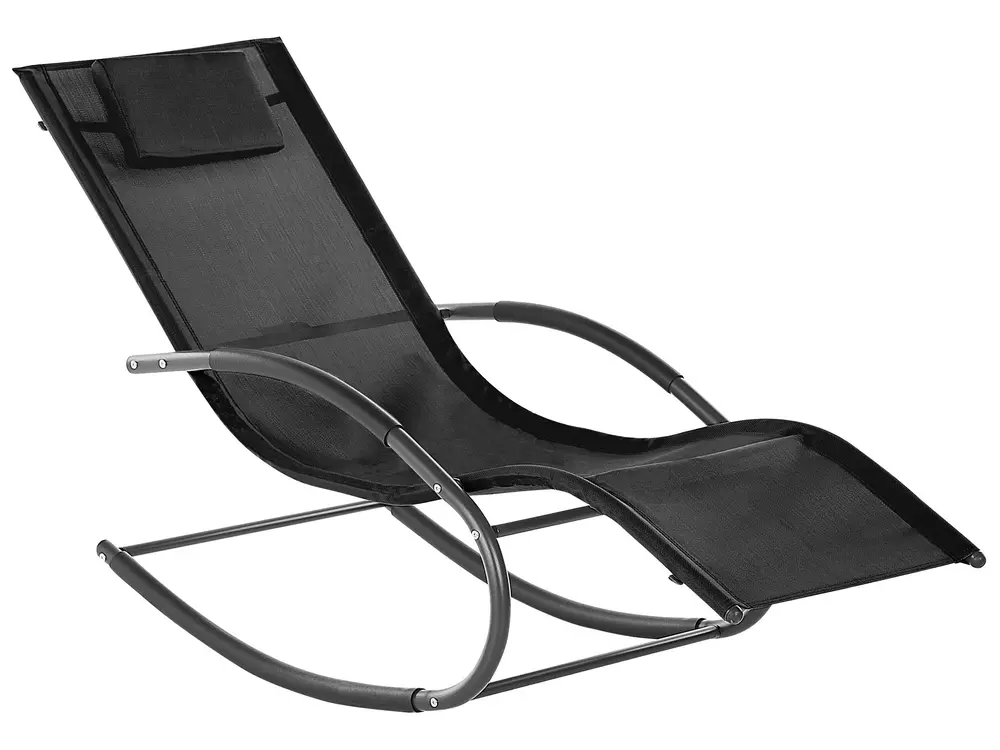 Rocking Sun Lounger CARANO II Metal Black