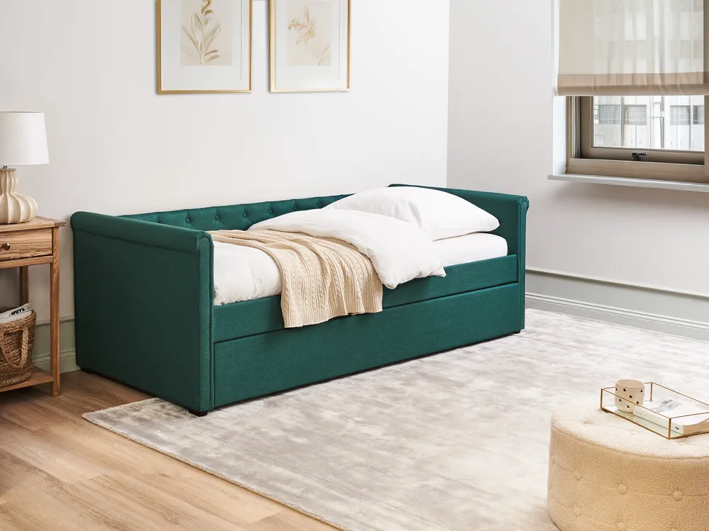 Trundle Bed Fabric LIBOURNE 90 x 200 cm (EU Single) Dark Green_729677