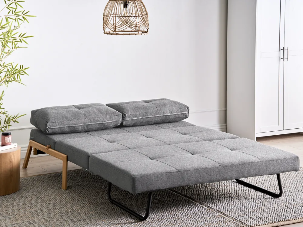 Sofa Bed 2 Seater EDLAND Fabric Dark Grey_798414