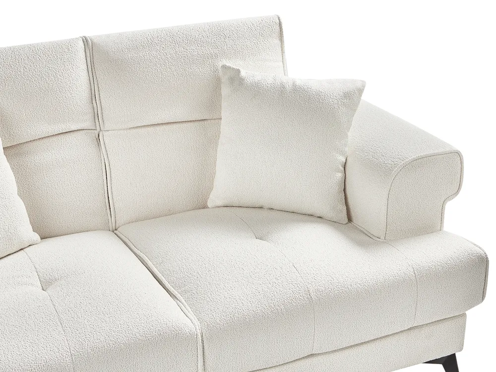 Sofa 2 Seater SKIVE Boucle White_948668
