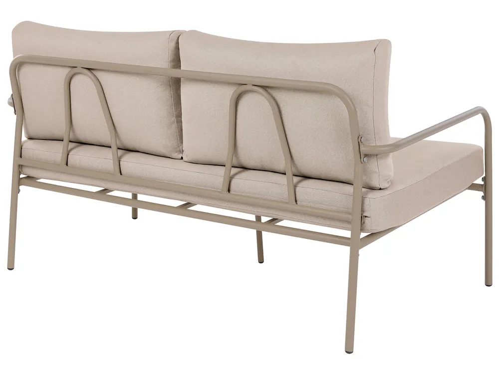 Trädgårdssoffgrupp med bord 4-sits NESSO Metall Ljusbeige_1082957