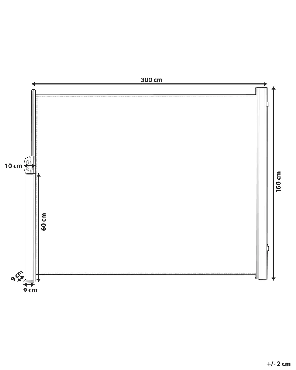 Sivumarkiisi DORIO 305 cm 160 cm Beige_811861
