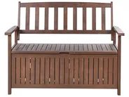 Garden Bench with Cushion SOVANA 120 cm with Storage Acacia Wood Red_882955