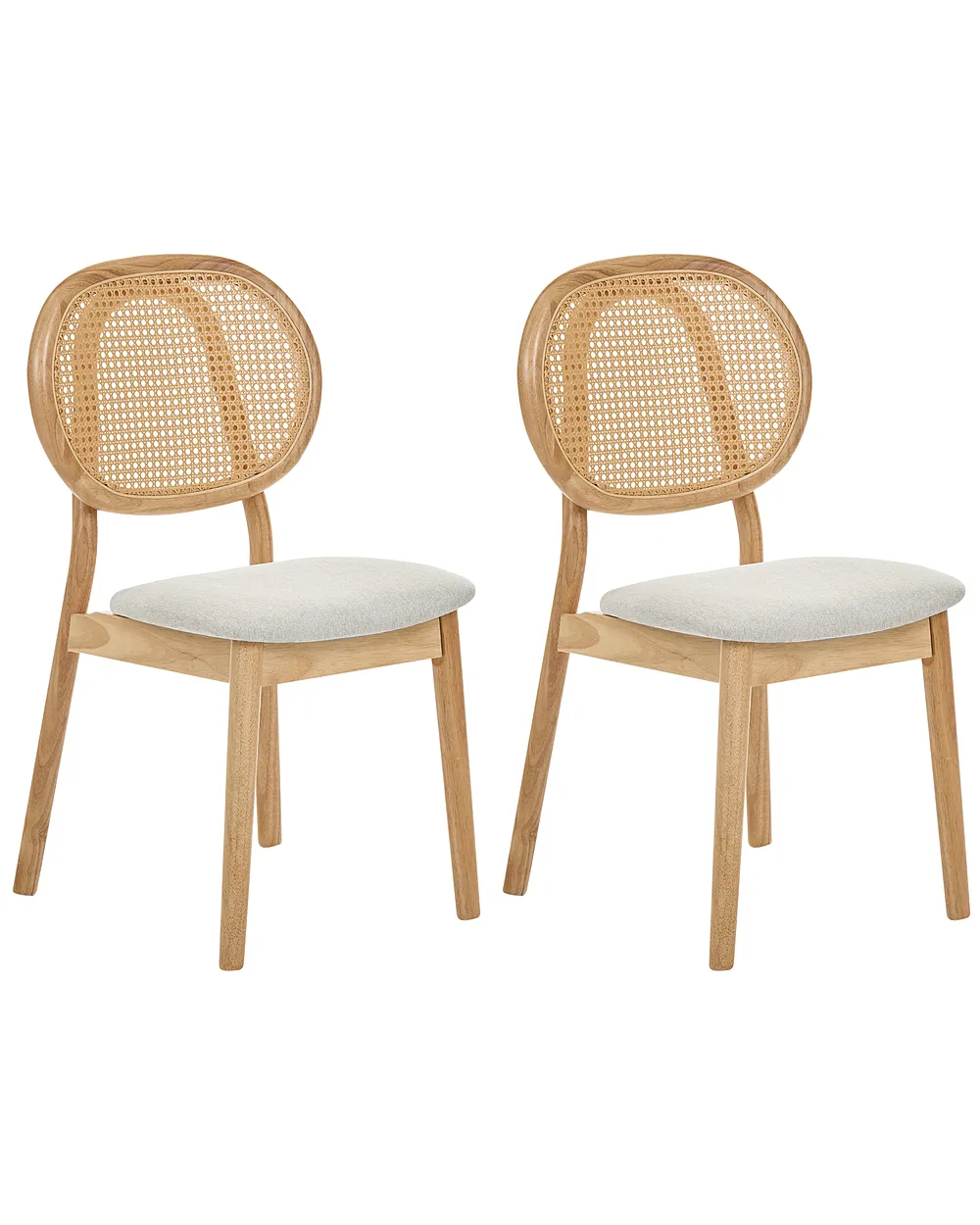 Set med 2 stolar GAVIOTA Trä Ljusbrun/ Beige
