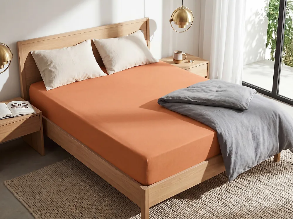 Dra-på-lakan JANBU 200 x 200 cm Bomull Orange_1185622