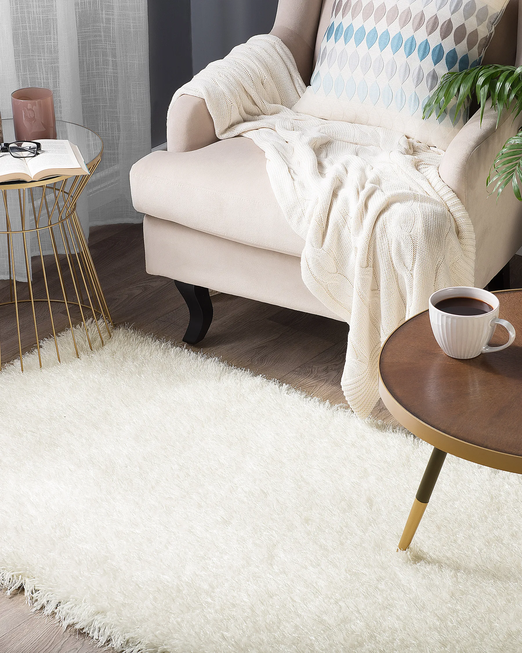 Shaggy Rug CIDE White 80 x 150 cm_996590