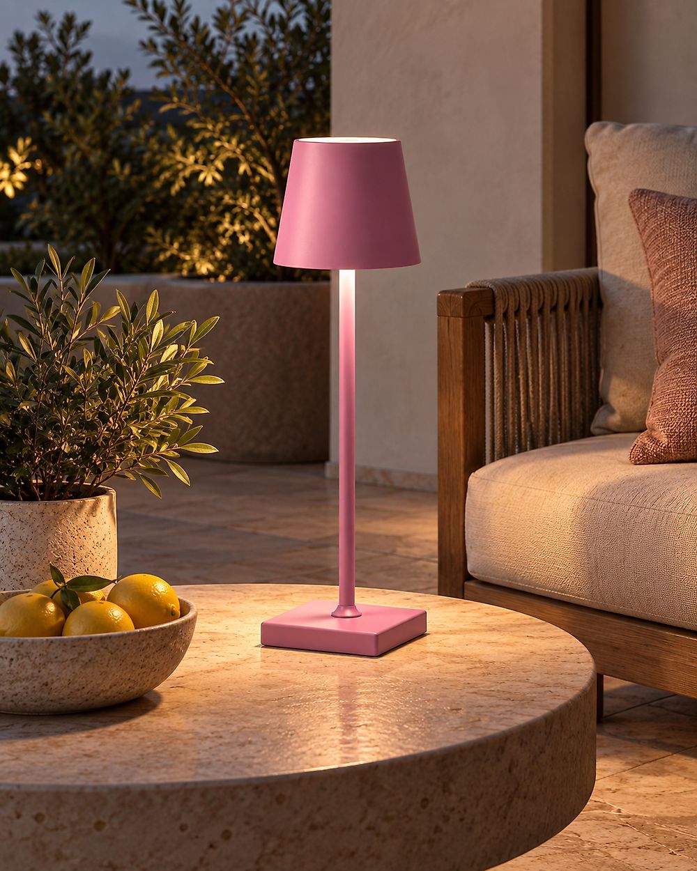 Wireless LED Table Lamp BACEIRO Metal Pink
