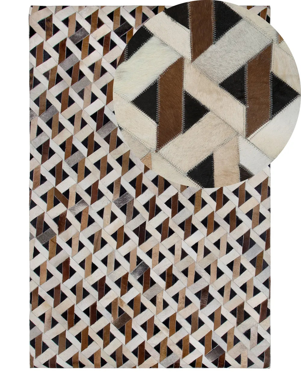 Cowhide Area Rug Brown and Grey TUGLU Various Sizes