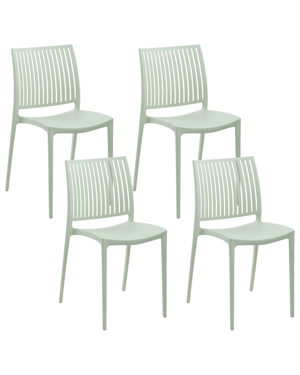 Set of 4 Garden Chairs ILLUMANI Light Green