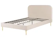 Bed Velvet FLAYAT 140 x 200 cm (EU Double) Light Beige_834186