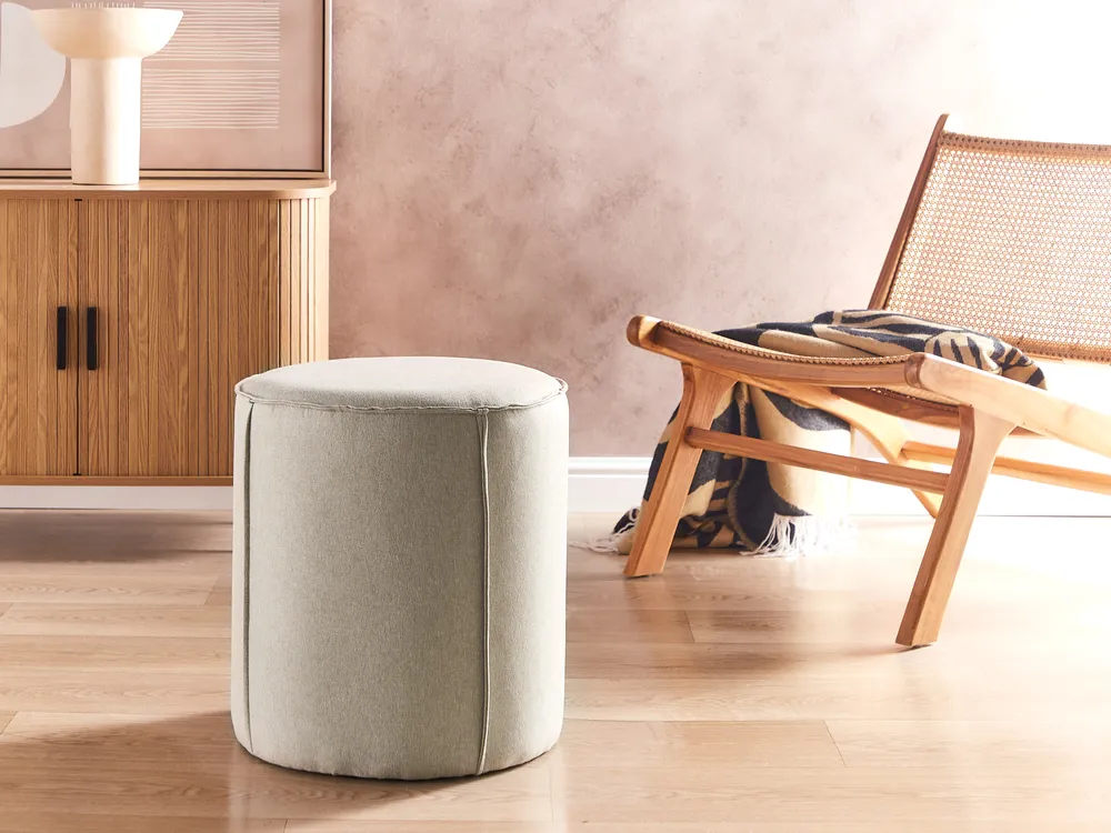 Pouffe SEDONA Faux Linen Beige