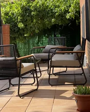 Garden Lounge Set with Table 4 Seater POMONTE Metal Black_940178